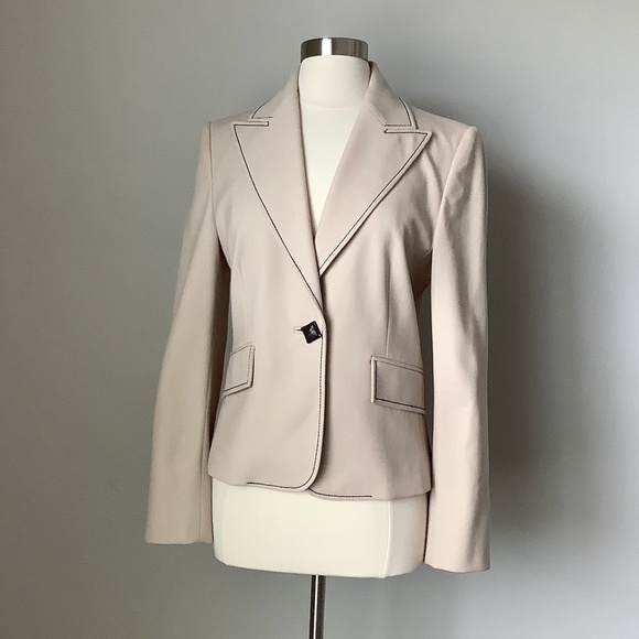 Les Copains Cream One Button Blazer Jacket NWOT - Picture 8 of 16